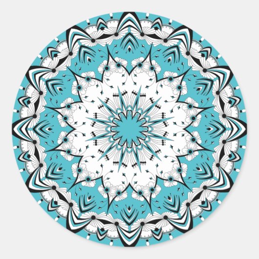 Blue Mandala (Design 3) Stickers (Voorkant)