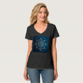 Blue Mandala Divine Illustration Unique Luck Women T-shirt (Voorkant volledig)