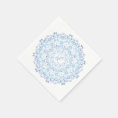Blue Mandala Editable Initiaal Paper Napkin Servet (Hoek)