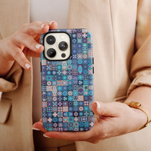 Blue Mandala Enic | iPhone 14 Hoesje-Mate Case-Mate iPhone Case