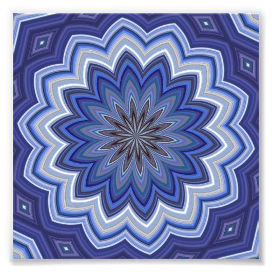 Blue Mandala Foto Afdruk (Voorkant)