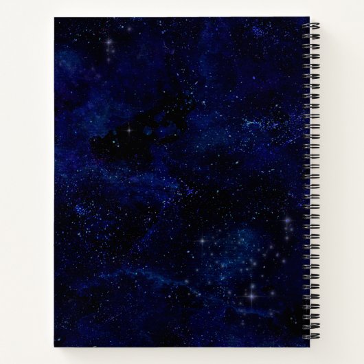 Blue Mandala Galaxy Boho Chic Waterverf Monogram Notitieboek (Achterkant)