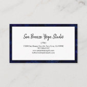 Blue Mandala Galaxy Boho Yoga Waterverf Monogram Visitekaartje (Achterkant)