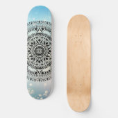 Blue Mandala Geometric Abstract Pattern Persoonlijk Skateboard (Voorkant)