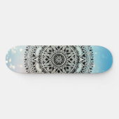 Blue Mandala Geometric Abstract Pattern Persoonlijk Skateboard (Horizontaal)