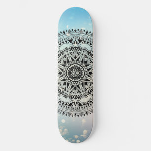 Blue Mandala Geometric Abstract Pattern Persoonlijk Skateboard