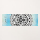 Blue Mandala Geometric Pattern Name Yogamat (Achterkant (horizontaal))