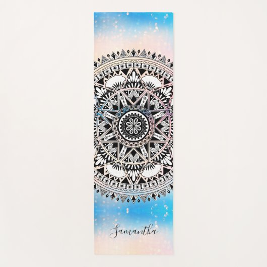 Blue Mandala Geometric Pattern Name Yogamat (Voorkant)