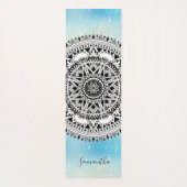 Blue Mandala Geometric Pattern Name Yogamat (Achterkant)