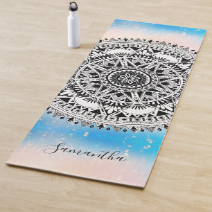 Blue Mandala Geometric Pattern Name Yogamat