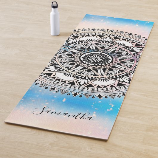 Blue Mandala Geometric Pattern Name Yogamat (In situ)