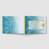 Blue Mandala Gold Heart Wedding Book Gastenboek (Volledig)