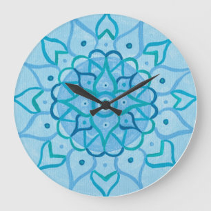 Blue Mandala-klok Grote Klok