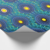 Blue Mandala-like Abstract Cadeaupapier (Hoek)