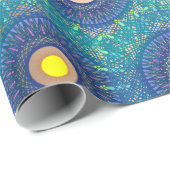 Blue Mandala-like Abstract Cadeaupapier (Rol Hoek)