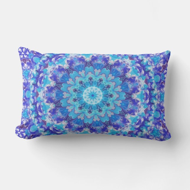 Blue Mandala Lumbar Pillow Kussen (Voorkant)