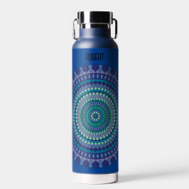 Blue Mandala Naam toevoegen Waterfles