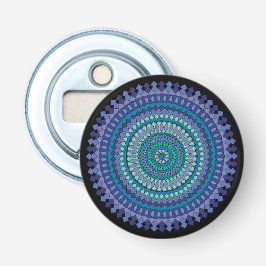 Blue Mandala Party Favor Magnetisch Button Flesopener