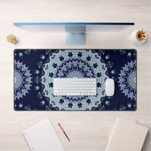 Blue Mandala Pattern Bureaumat