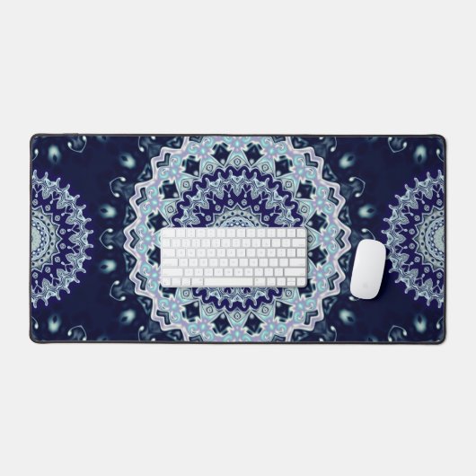 Blue Mandala Pattern Bureaumat (Keyboard & Muis)