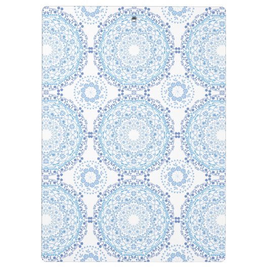 Blue Mandala Pattern Clip Board Klembord (Achterkant)
