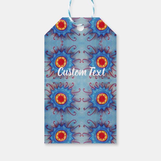 Blue Mandala Pattern Gift Label Cadeaulabel (Achterkant)
