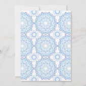 Blue Mandala Pattern-uitnodiging Kaart (Achterkant)