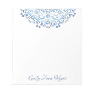 Blue Mandala Personalized Note Pad Notitieblok