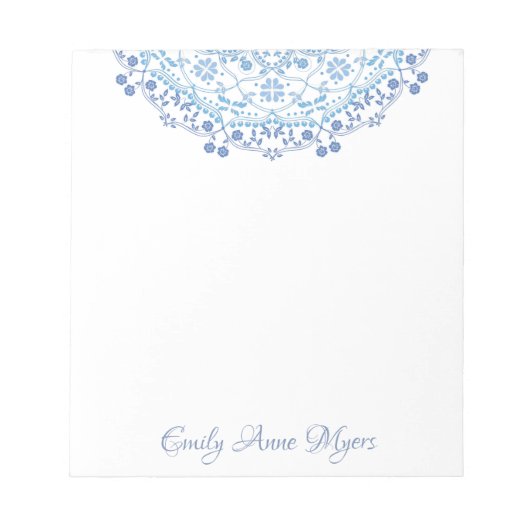 Blue Mandala Personalized Note Pad Notitieblok (Voorkant)
