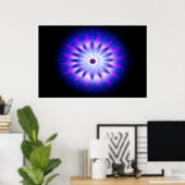 Blue Mandala Poster (Thuiskantoor)