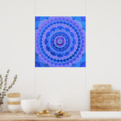 Blue Mandala Poster (Keuken)
