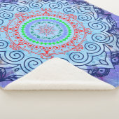 Blue Mándala Sherpa Deken (3/4)