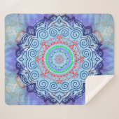 Blue Mándala Sherpa Deken (Voorkant (horizontaal))