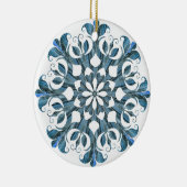 Blue Mandala Snowflake Keramisch Ornament (Rechts)