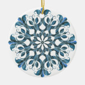 Blue Mandala Snowflake Keramisch Ornament (Voorkant)