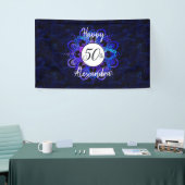 Blue Mandala Space Stars Boho 50th Birthday Party Spandoek (Beurs)