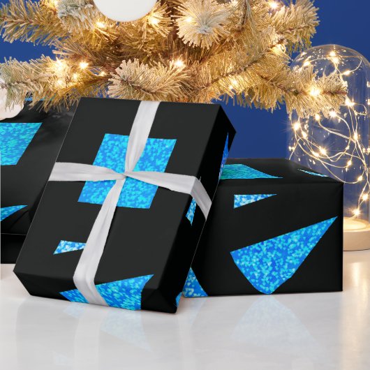 Blue Mandala Sparkles Cadeaupapier (Feestdagen)