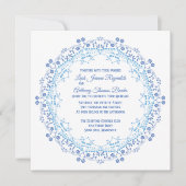 Blue Mandala Square Invitation Aankondiging (Voorkant)