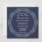Blue Mandala Square Invitation Aankondiging (Voorkant)