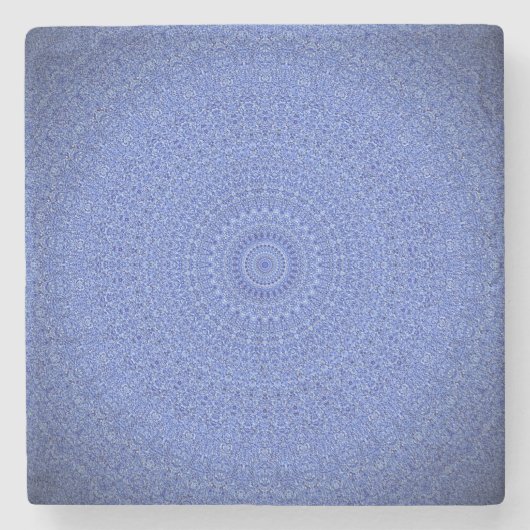 Blue Mandala Stenen Onderzetter (Voorkant)