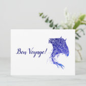 Blue Mandala Stingray Bon Voyage Kaart (Staand voorkant)