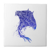 Blue Mandala Stingray Tegeltje (Voorkant)