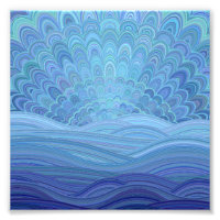 Blue Mandala Sunset in de oceaan