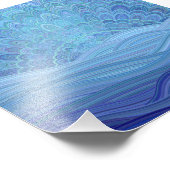 Blue Mandala Sunset in de oceaan Foto Afdruk (Hoek)