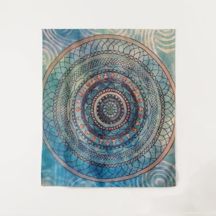 Blue Mandala Tapestry Wandkleed