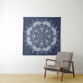 Blue Mandala Tapestry Wandkleed (In Situ (horizontaal))
