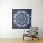 Blue Mandala Tapestry Wandkleed (In situ)