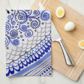 Blue Mandala Tea Towel Theedoek (Quarter Fold)