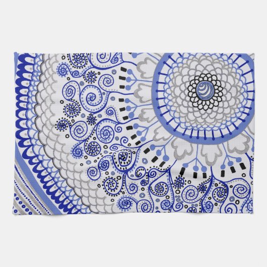 Blue Mandala Tea Towel Theedoek (Horizontaal)