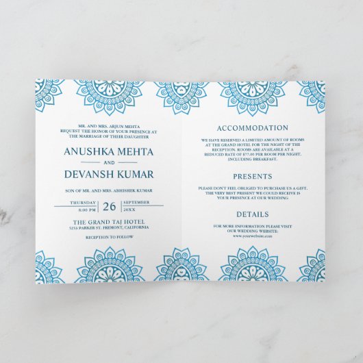 Blue Mandala Traditional Ethnic Indian Wedding (Binnen)